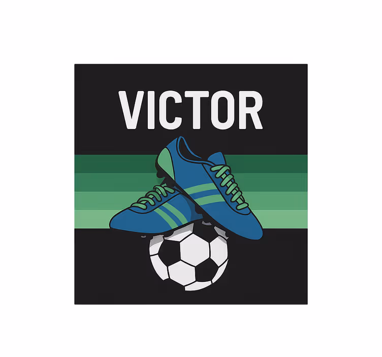 Cortina roller infantil botas de fútbol con nombre - TenVinilo