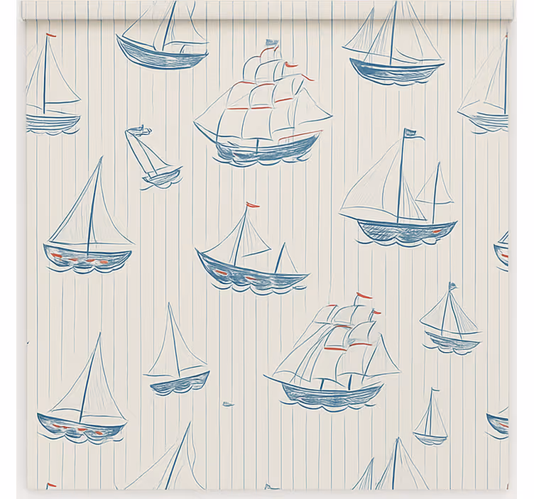Cortina roller infantil dibujo de diseño de barcos - TenVinilo