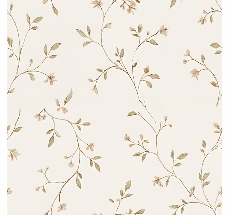 Cortina roller living comedor fondo blanco con flores - TenVinilo