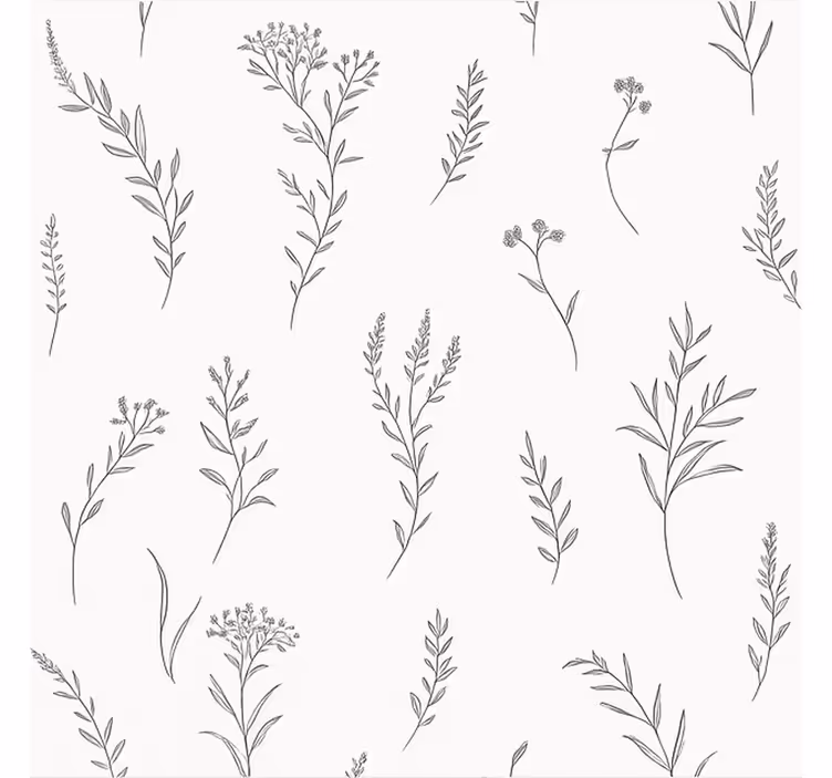 Cortina roller habitación matrimonio color blanco con plantas - TenVinilo