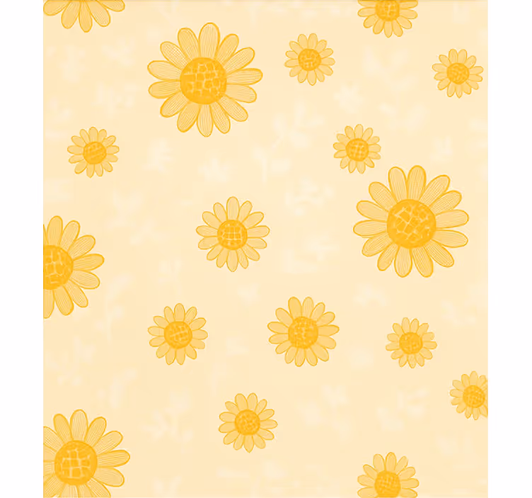 Cortina roller infantil patrón de girasol amarillo - TenVinilo