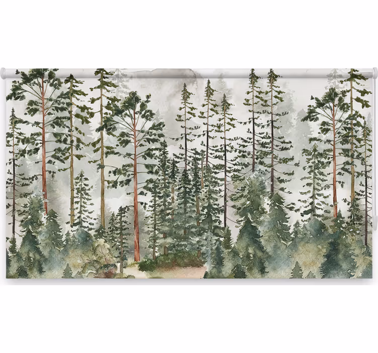 Cortina roller árboles bosque infantil - TenVinilo