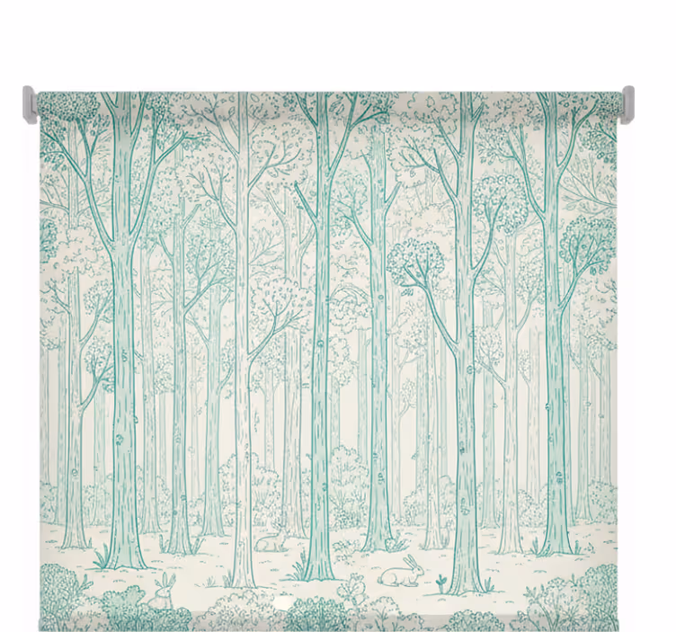 Cortina roller árboles bosque verde menta - TenVinilo