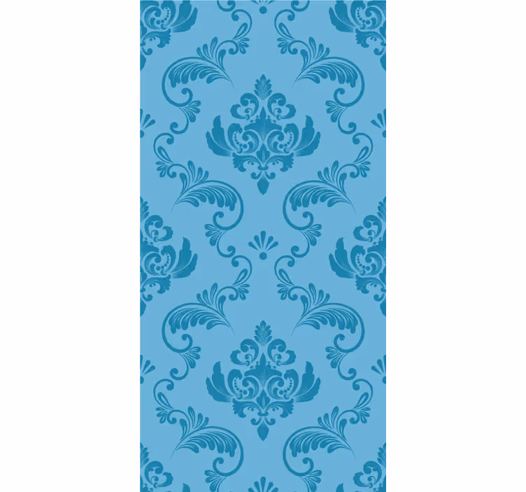 Cortina roller baño curvas botánicas azules - TenVinilo