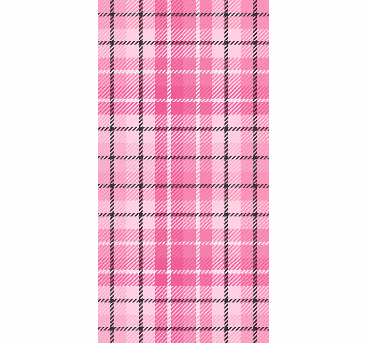 Cortina roller despacho tartán rosa y negro - TenVinilo