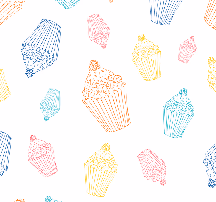 Cortina roller cocina dibujos de cupcakes - TenVinilo