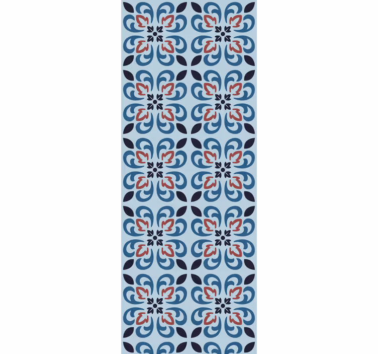 Cortina roller cocina azulejo portugués redondo azul bebé - TenVinilo