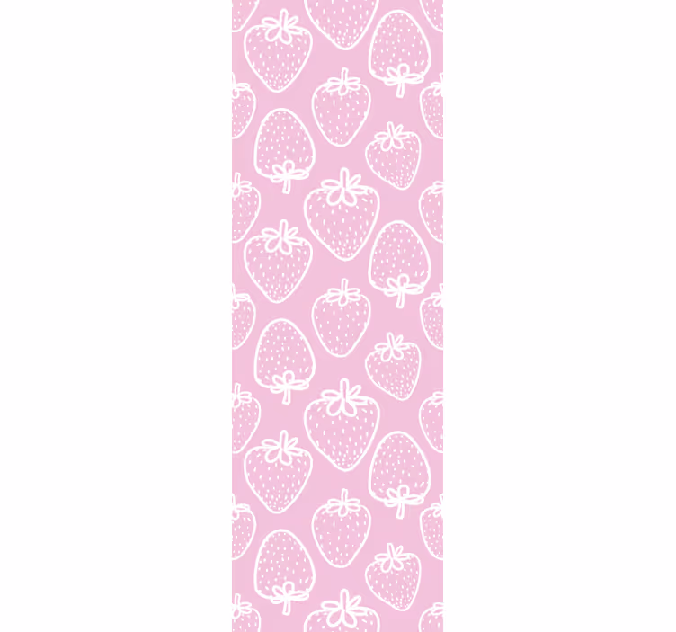 Cortina roller cocina patrón de regalo fresa rosa - TenVinilo