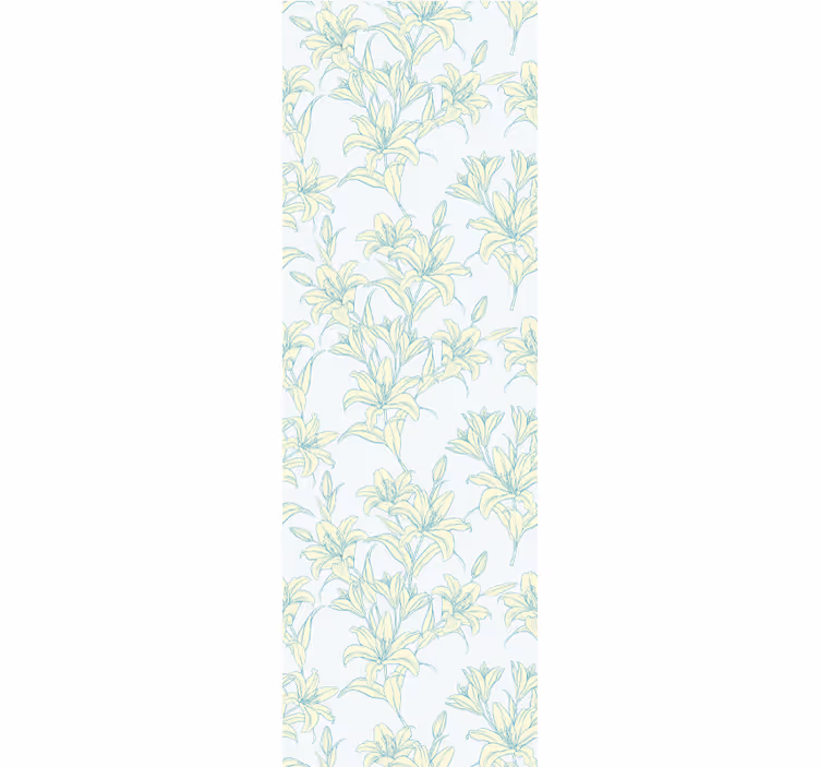 Cortina roller comedor patrón floral vintage lirios - TenVinilo