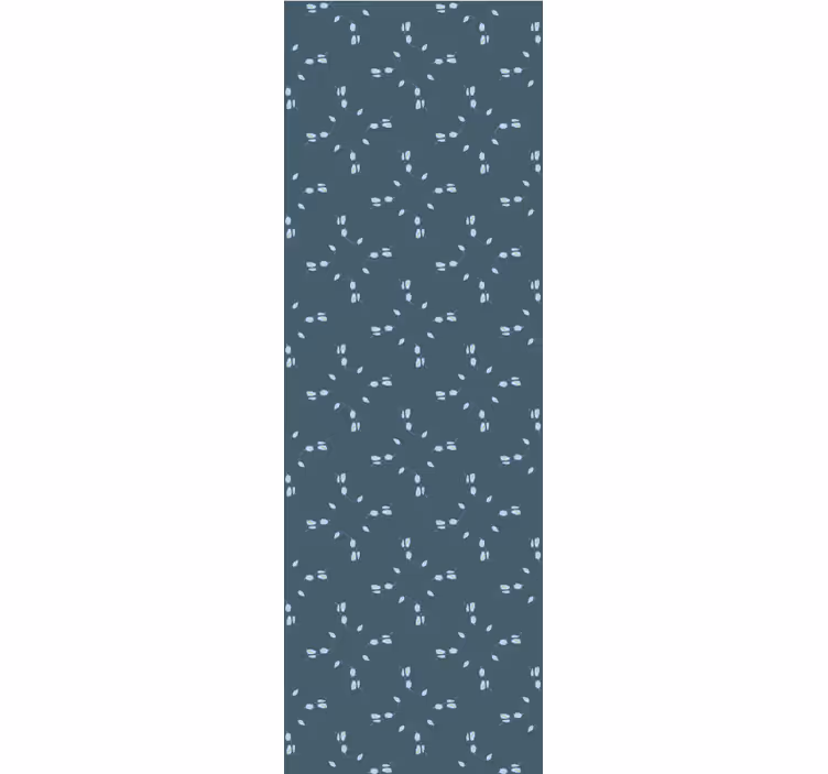 Cortina roller comedor patrón flor magnolia azul - TenVinilo
