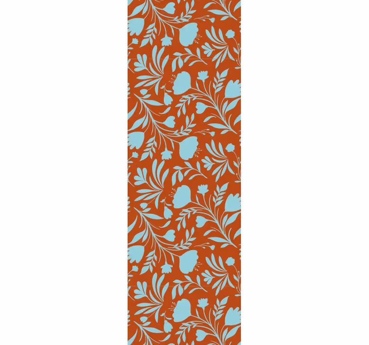 Cortina roller comedor diseño flores azules originales - TenVinilo