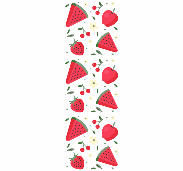 Cortina roller comedor patrón de frutas variadas - TenVinilo