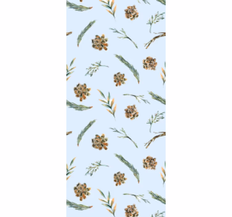 Cortina roller comedor acuarela floral azul - TenVinilo