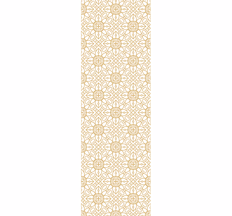 Cortina roller comedor patrón floral blanco moderno - TenVinilo