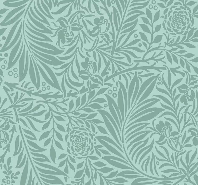 Cortina roller comedor patrón vintage verde menta - TenVinilo