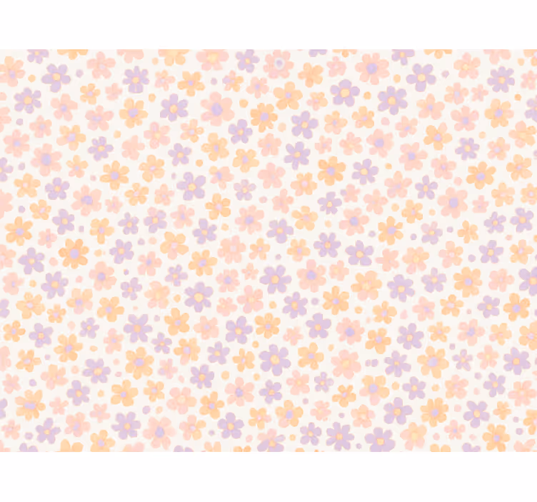Cortina roller infantil flores pequeñas en tonos pastel - TenVinilo
