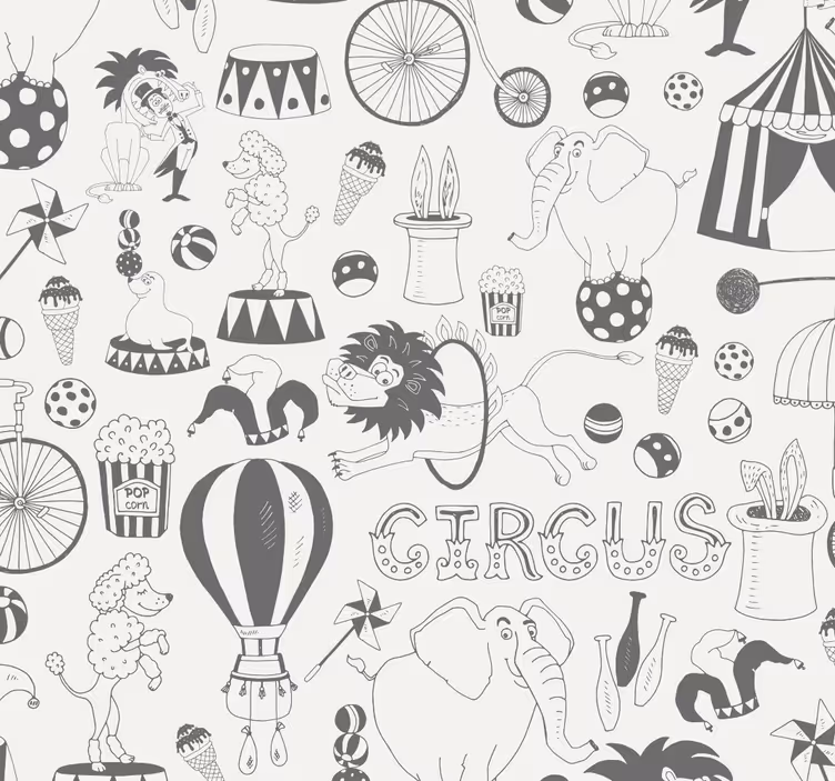Cortina roller infantil estampado de circo - TenVinilo