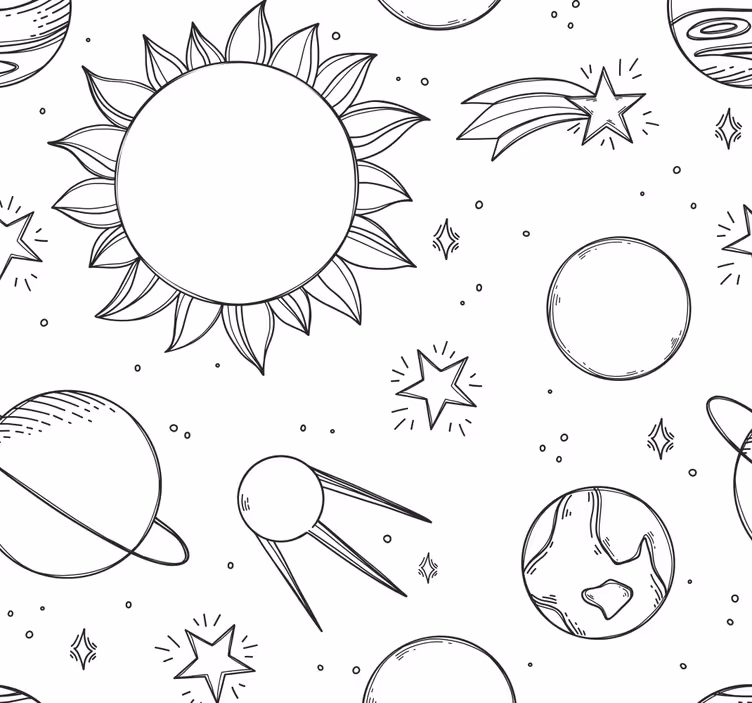 Cortina roller infantil dibujo espacial - TenVinilo