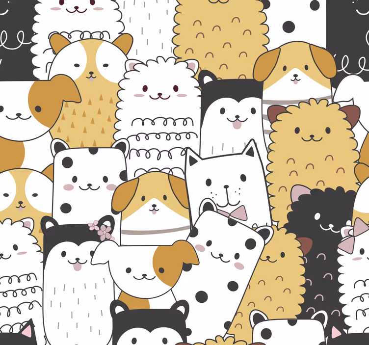 Cortina roller infantil estampado de perros adorables - TenVinilo