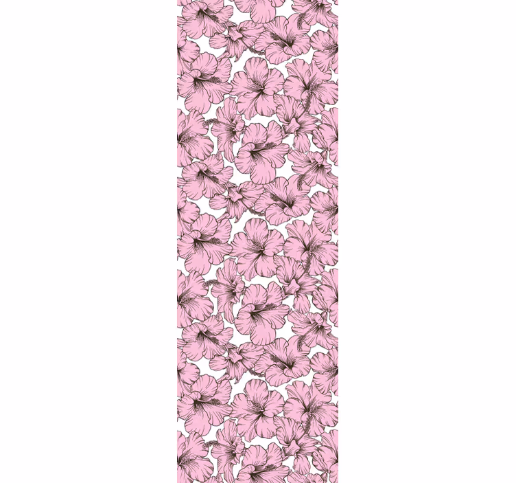 Cortina roller infantil patrón hibisco rosa - TenVinilo