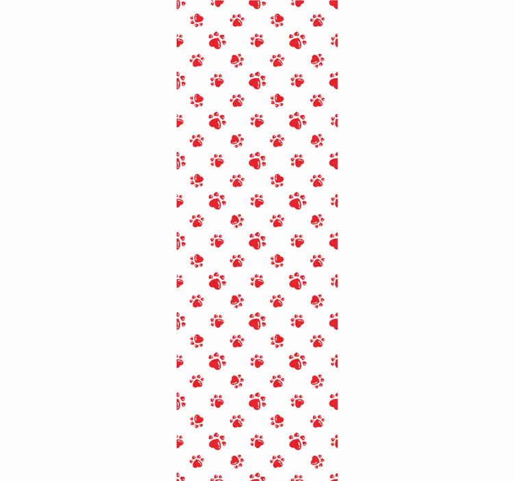 Cortina roller infantil diseño de patas de gato y corazón - TenVinilo