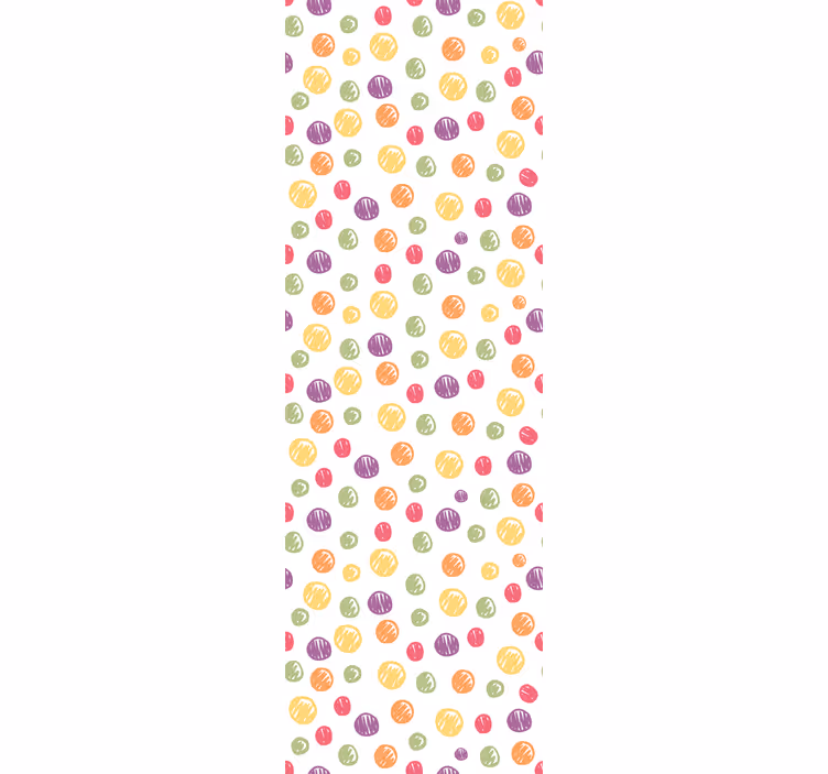 Cortina roller infantil con estampado de lunares coloridos - TenVinilo