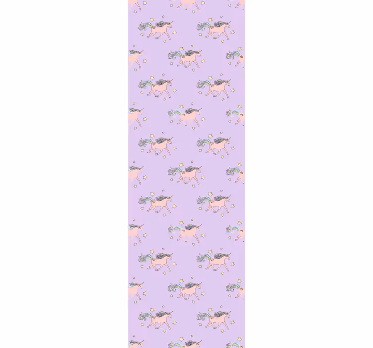 Cortina roller infantil patrón de unicornios rosa pastel - TenVinilo