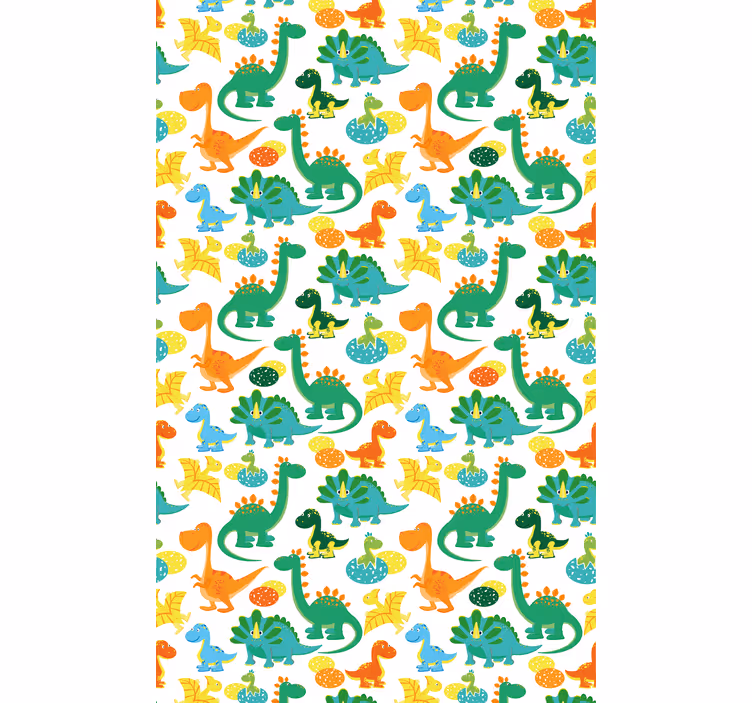 Cortina roller infantil patrón de dinosaurios coloridos - TenVinilo