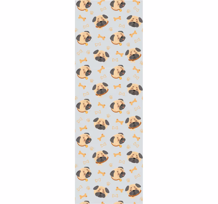 Cortina roller infantil patrón de cachorros bulldog - TenVinilo