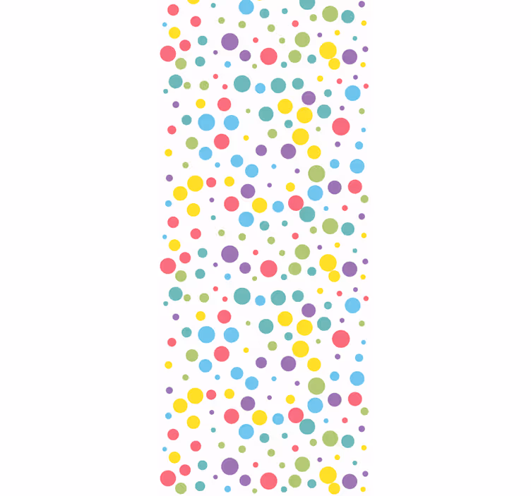 Cortina roller infantil estampado de lunares coloridos - TenVinilo