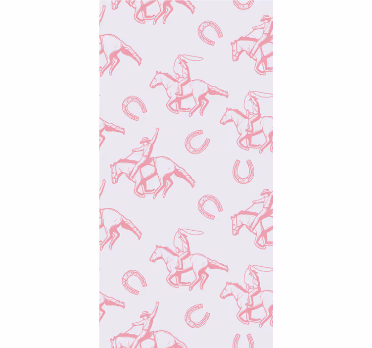 Cortina roller infantil patrón de caballos rosa - TenVinilo