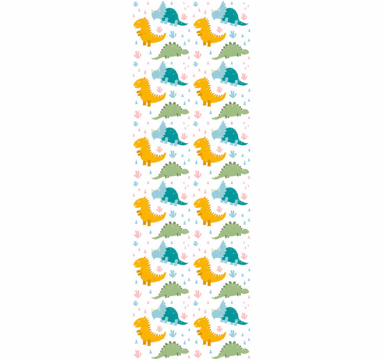 Cortina roller infantil patrón de dinosaurios adorables - TenVinilo