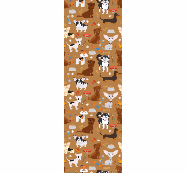 Cortina roller infantil patrón de perros adorables - TenVinilo