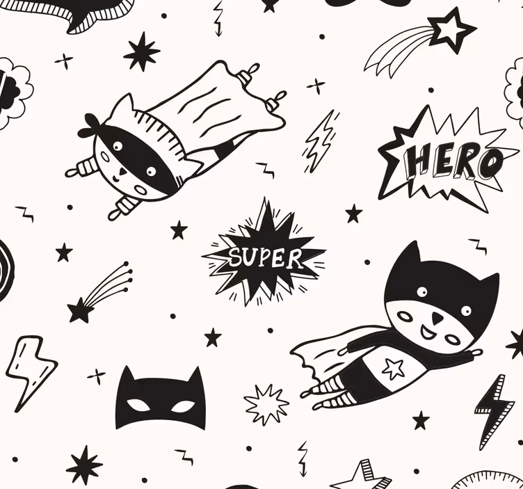 Cortina roller infantil patrones de cómic de superhéroes - TenVinilo