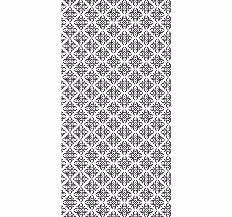 Cortina roller oficina elegante floral negro - TenVinilo
