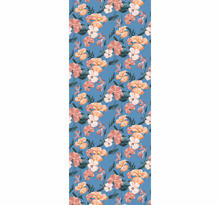 Cortina roller oficina estampado floral jeans - TenVinilo