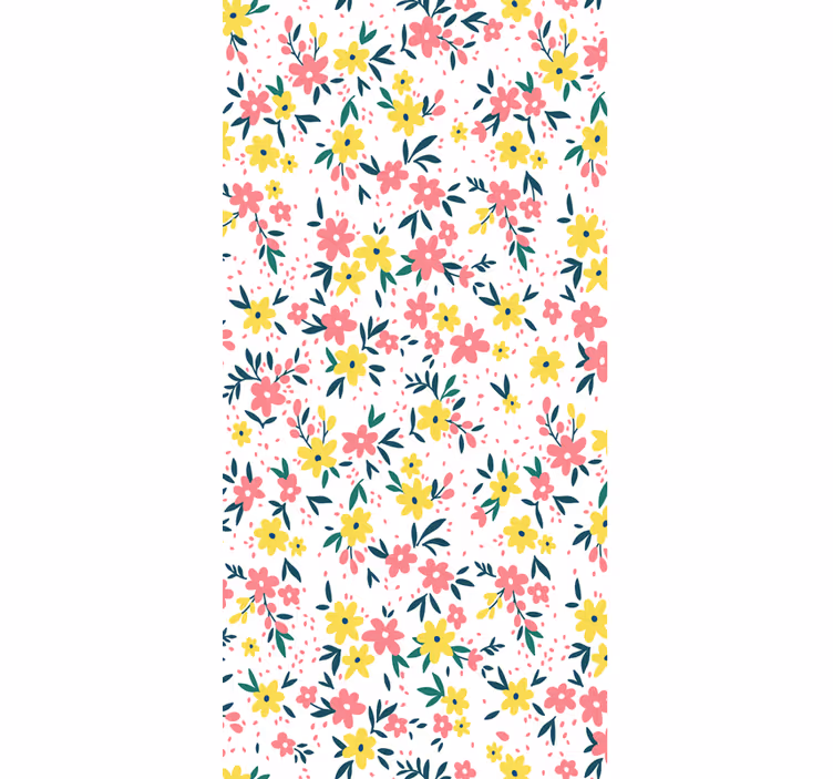 Cortina roller oficina flowerprint 'ifuru' blanca - TenVinilo