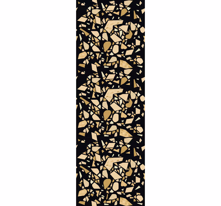 Cortina roller oficina terrazzo estilo negro oro - TenVinilo
