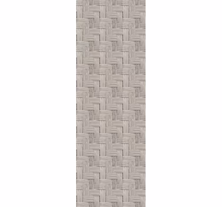 Cortina roller oficina efecto mimbre gris artesanal - TenVinilo