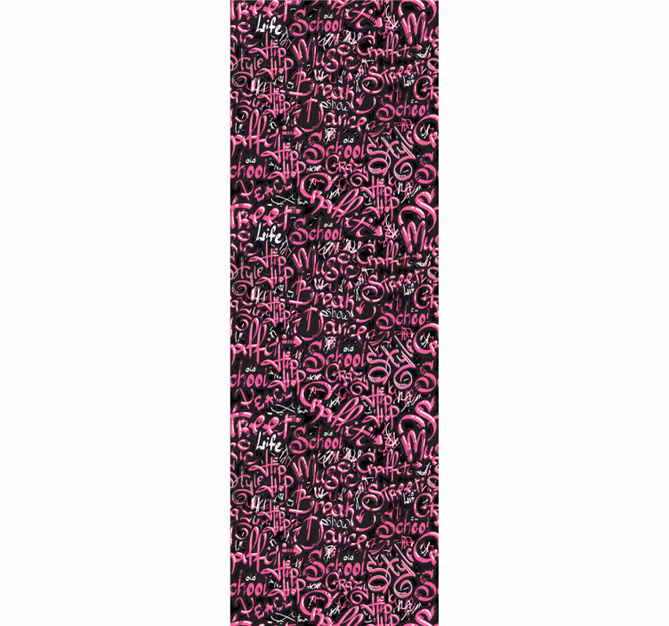 Cortina roller juvenil graffiti en rosa y negro - TenVinilo