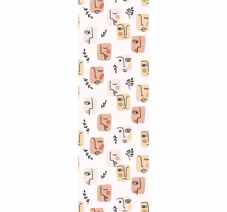 Cortina roller juvenil patrón caras abstractas - TenVinilo