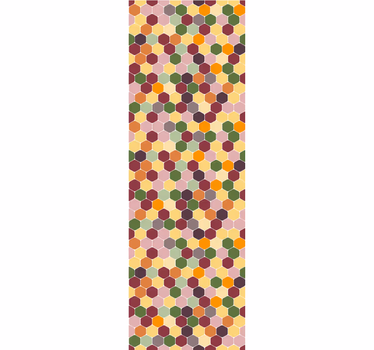 Cortina roller moderno hexágonos coloridos con textura - TenVinilo