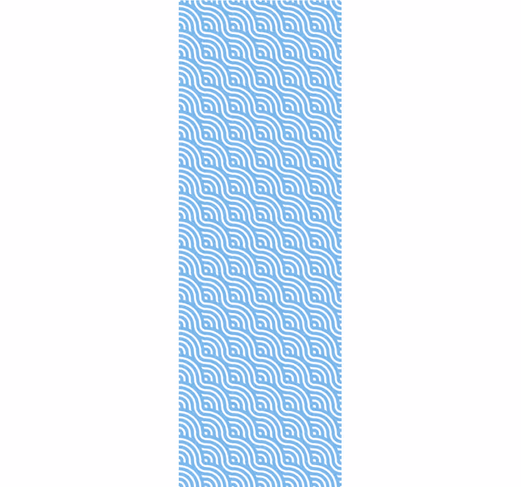Cortina roller moderno olas azules pequeñas - TenVinilo