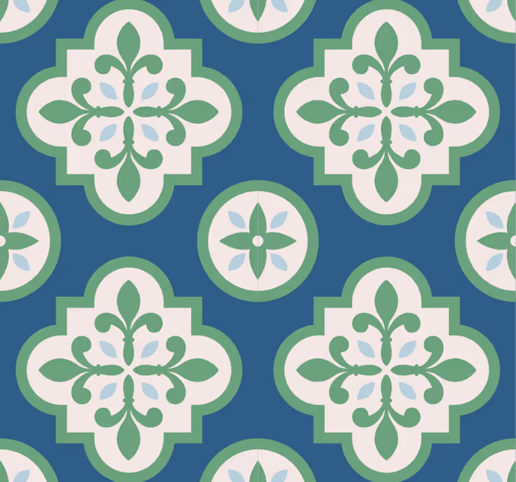 Cortina roller moderno azulejo trébol verde - TenVinilo