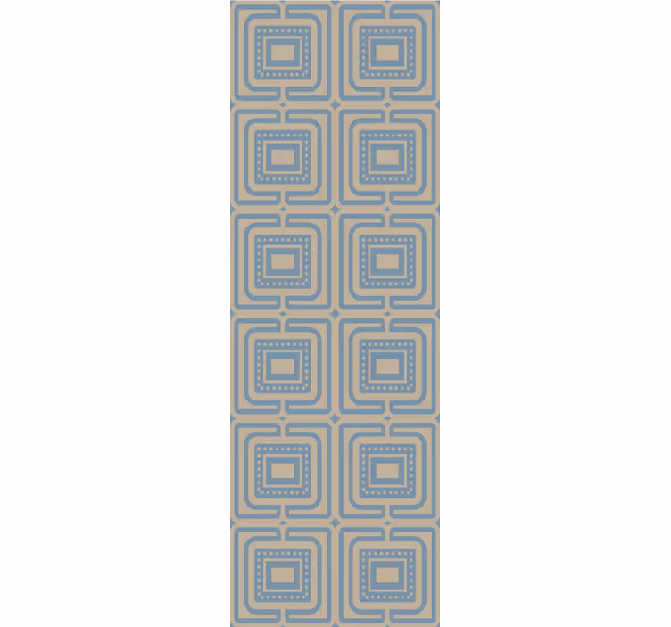 Cortina roller moderno textura en cuadros bronce y azul - TenVinilo