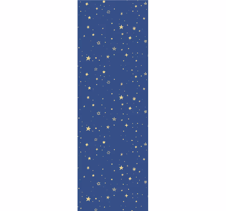 Cortina roller moderno estrellas doradas sobre fondo azul - TenVinilo