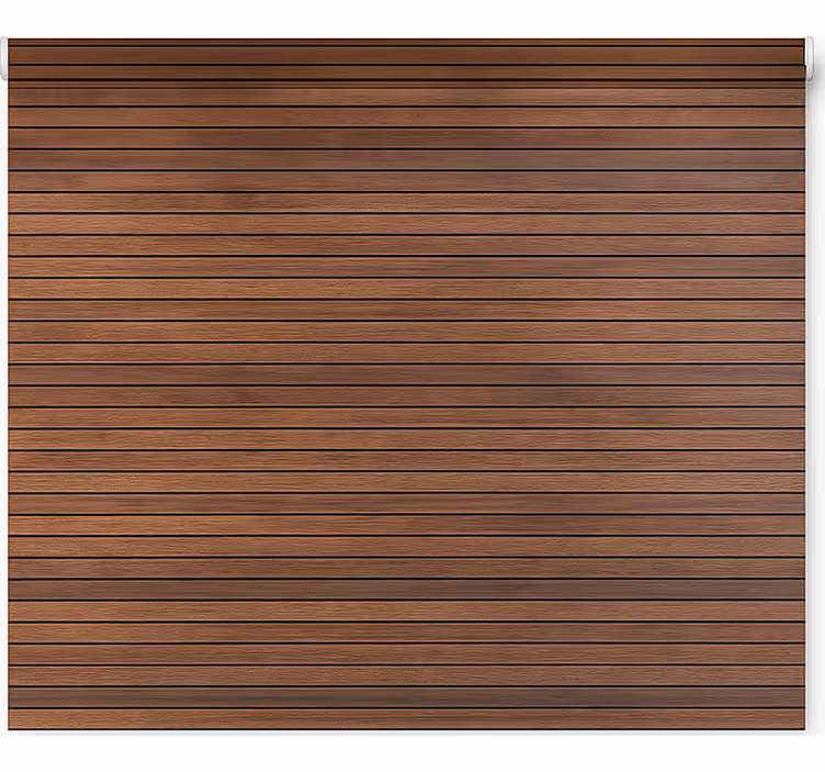 Cortina roller textura listones de madera nogal - TenVinilo