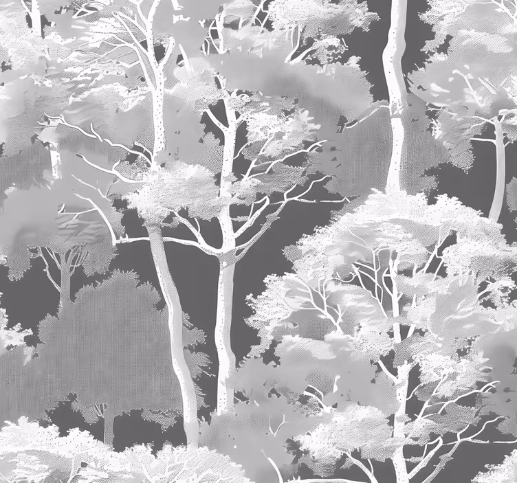 Cortina roller gris patrón bosque - TenVinilo