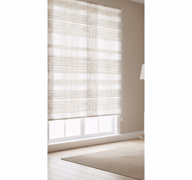 Cortina roller beige motivo yute delgado beige - TenVinilo