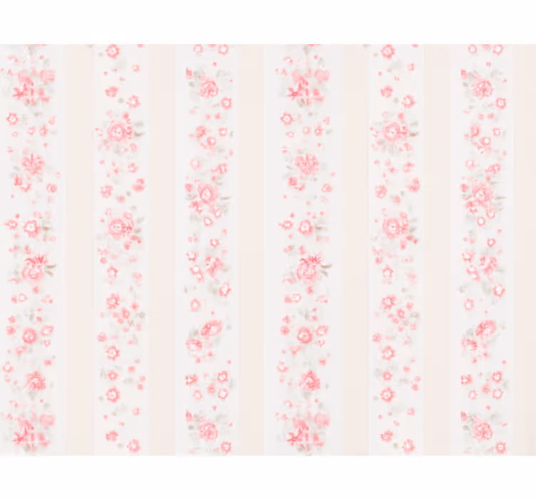 Cortina roller rosa rayas florales retro rosa - TenVinilo